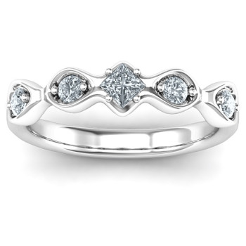 Infinite Wave with Princess Cut Centre Stone Ring Infinite Wave with Princess Cut Centre Stone Ring