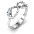 Infinity Ahava Ring view Infinity Ahava Ring with Hebrew Ahava love motif and two round stones