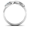 Infinity Ahava Ring view Infinity Ahava Ring with Hebrew Ahava love motif and two round stones