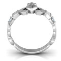 Infinity Claddagh Ring with Side Stones - Alternate View Infinity Claddagh ring with side stones, alternate view