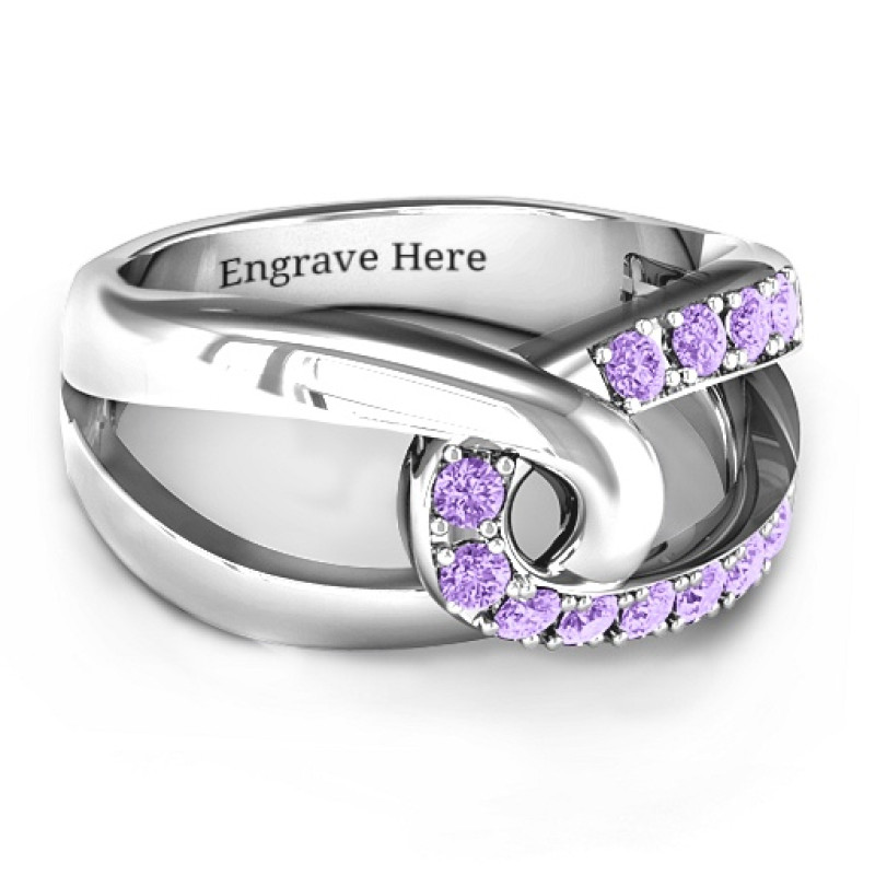 Infinity Embrace Ring with twelve round stones