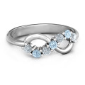 Personalised Infinity Ring with seven round stones