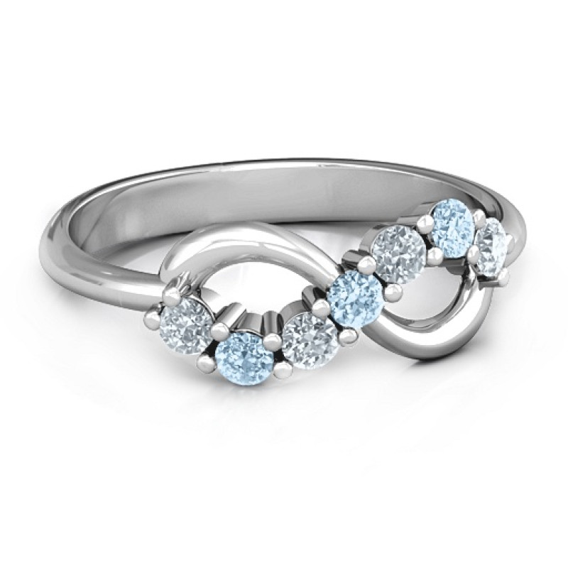 Personalised Infinity Ring with seven round stones