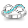 Infinity Ring with Single Accent Row - View 2 Infinity ring with a single row of accent stones