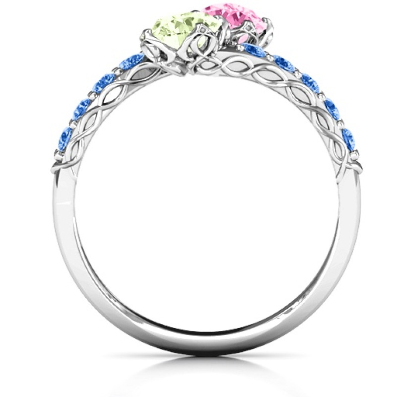 Intricate Infinity Two Stone Ring - View 4 Intricate Infinity Two Stone Ring product view