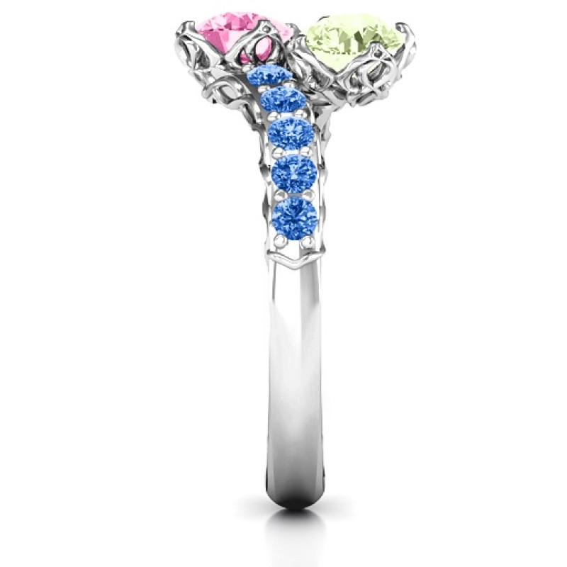 Intricate Infinity Two Stone Ring - View 5 Intricate Infinity Two Stone Ring product view