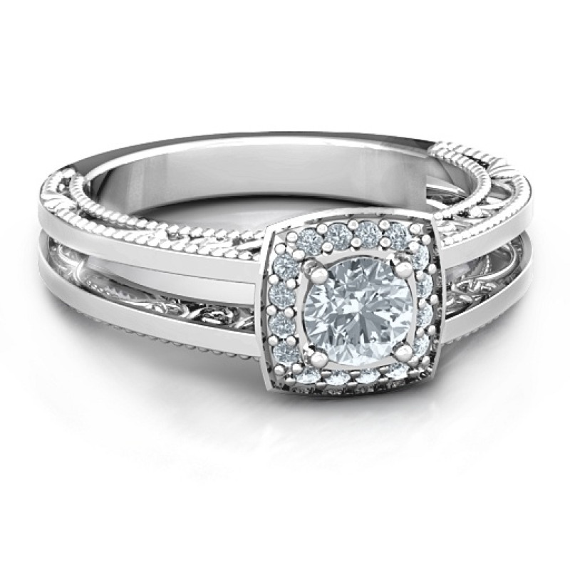 Intricate Love Ring Intricate Love Ring with filigree split-shank design