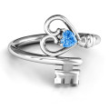 Key to Her Heart Ring Key to Her Heart Ring with heart-cut centre stone