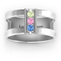 Layers of Love Ring View 2 Layers of Love Ring with three centre stones