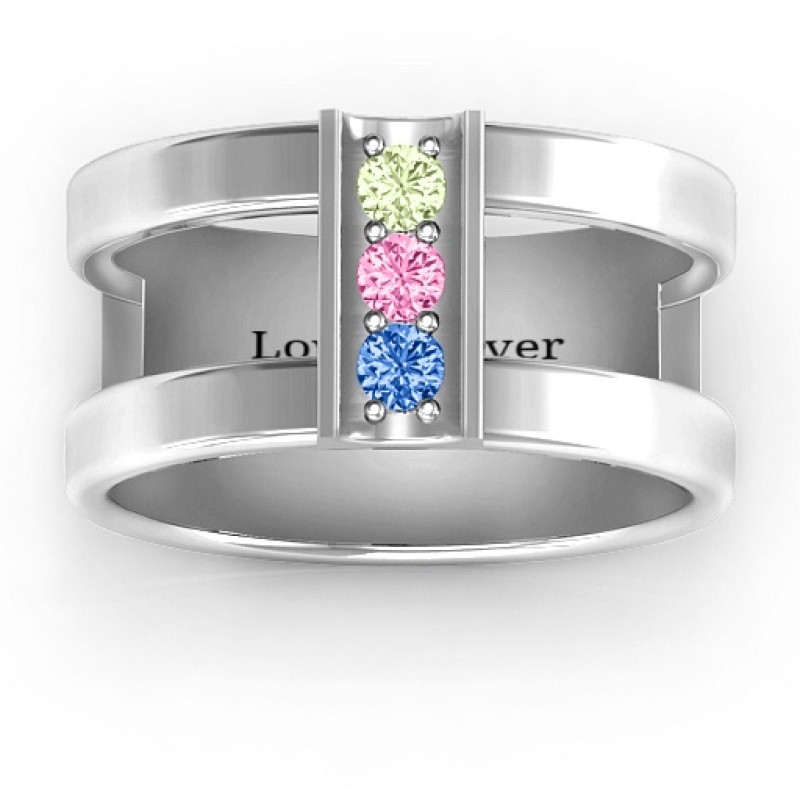 Layers of Love Ring View 2 Layers of Love Ring with three centre stones