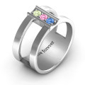 Layers of Love Ring View 3 Layers of Love Ring showing its geometric cage-style band
