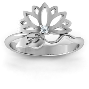 Leaves and Lotus Wrap Ring Leaves and Lotus Wrap Ring