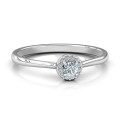 Little Luxury Halo Ring with round centre stone and halo accents