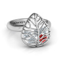 Lovely Lilac Cage Leaf Ring Lovely Lilac Cage Leaf Ring with heart-cut stone settings