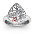 Lovely Lilac Cage Leaf Ring Lovely Lilac Cage Leaf Ring with heart-cut stone settings