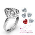 Lovely Lilac Cage Leaf Ring Lovely Lilac Cage Leaf Ring with heart-cut stone settings