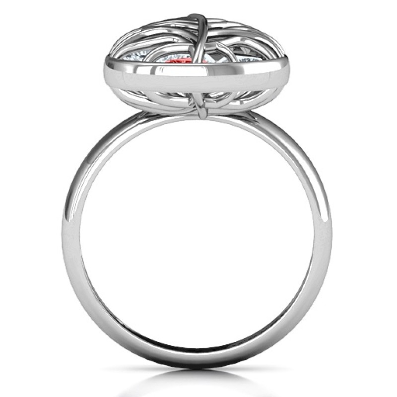 Lovely Lilac Cage Leaf Ring Lovely Lilac Cage Leaf Ring with heart-cut stone settings