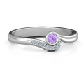 Low Wave Ring with Accents custom ring
