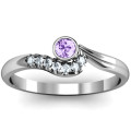Low Wave Ring with Accents custom ring view