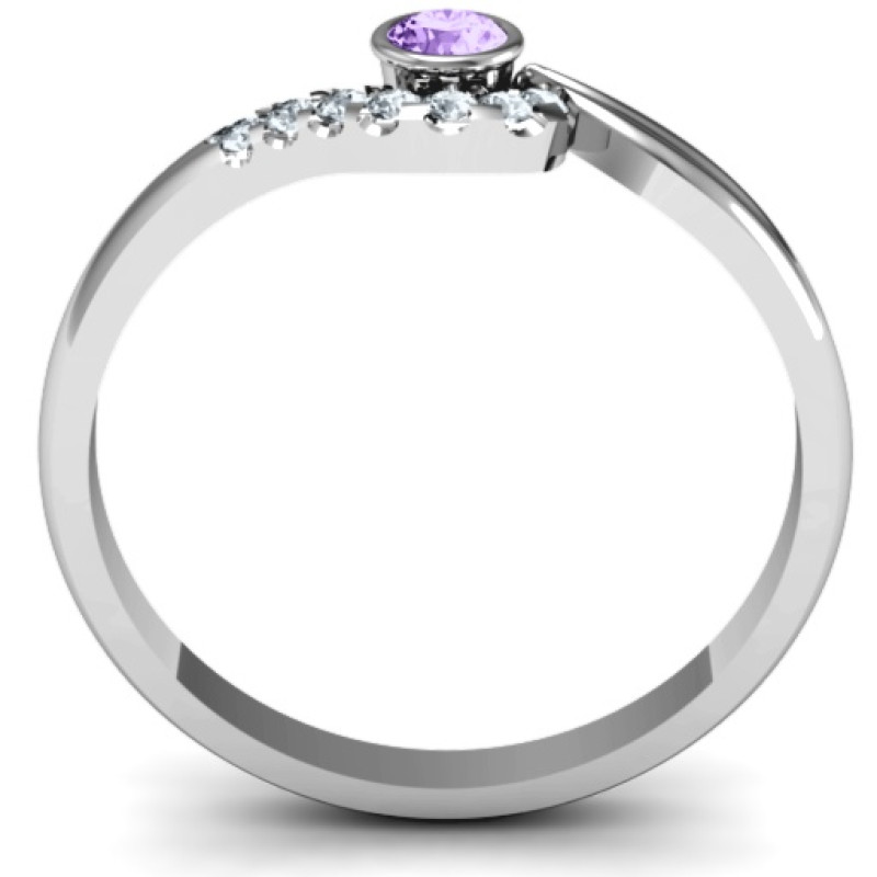 Low Wave Ring with Accents custom ring view