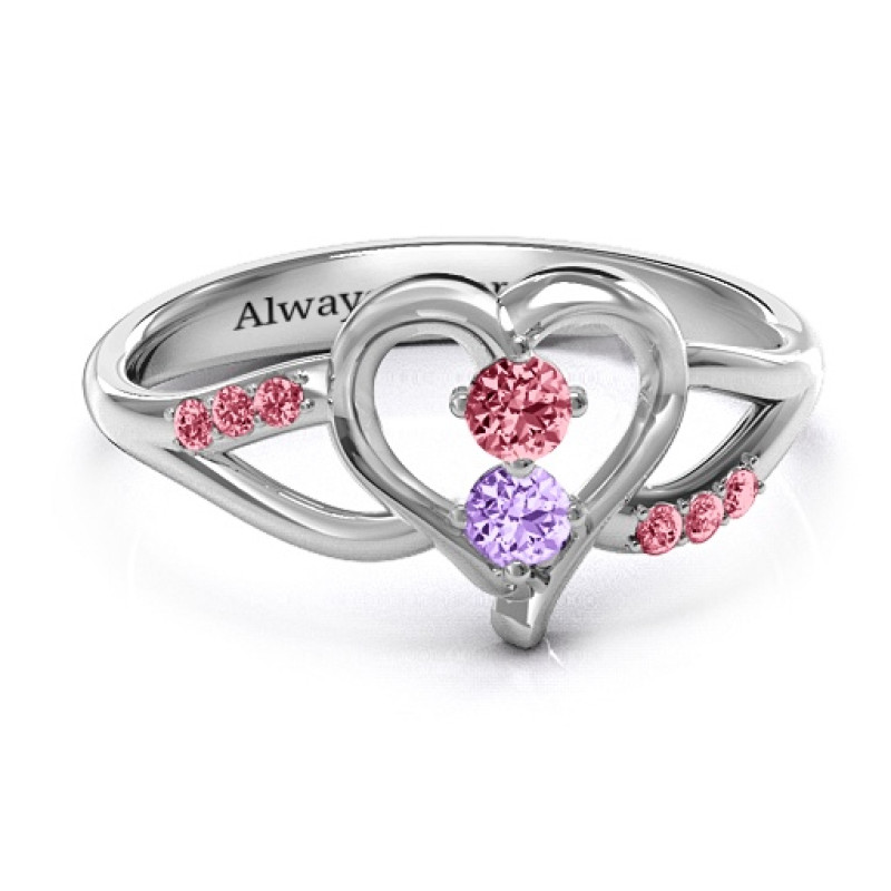Magical Moments Two-Stone Ring with heart and infinity design