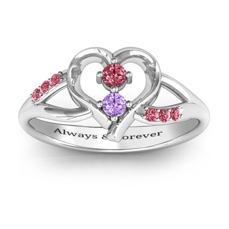 Magical Moments Two-Stone Ring with heart and infinity design