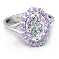 Margaret Double Halo Ring Margaret Double Halo Ring with oval centre stone and round accent stones