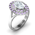 Margaret Double Halo Ring Margaret Double Halo Ring with oval centre stone and round accent stones