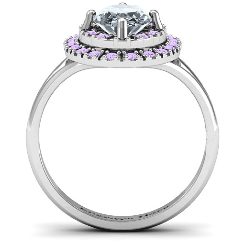 Margaret Double Halo Ring Margaret Double Halo Ring with oval centre stone and round accent stones