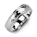Matte Hammer-Cut Men's Ring with Milgrain Detail Matte hammer-cut men's ring with milgrain edge detail
