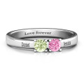 Meet In The Middle Two Stone Ring with two round centre stones