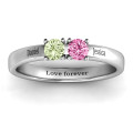 Meet In The Middle Two Stone Ring with two round centre stones