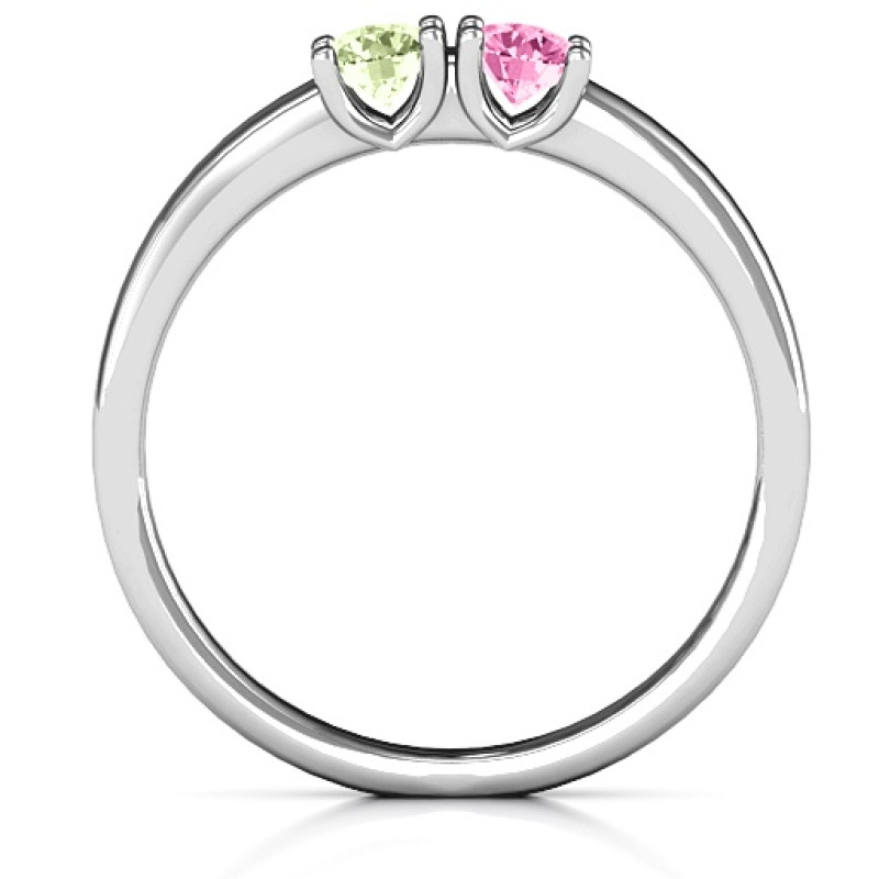 Meet In The Middle Two Stone Ring with two round centre stones