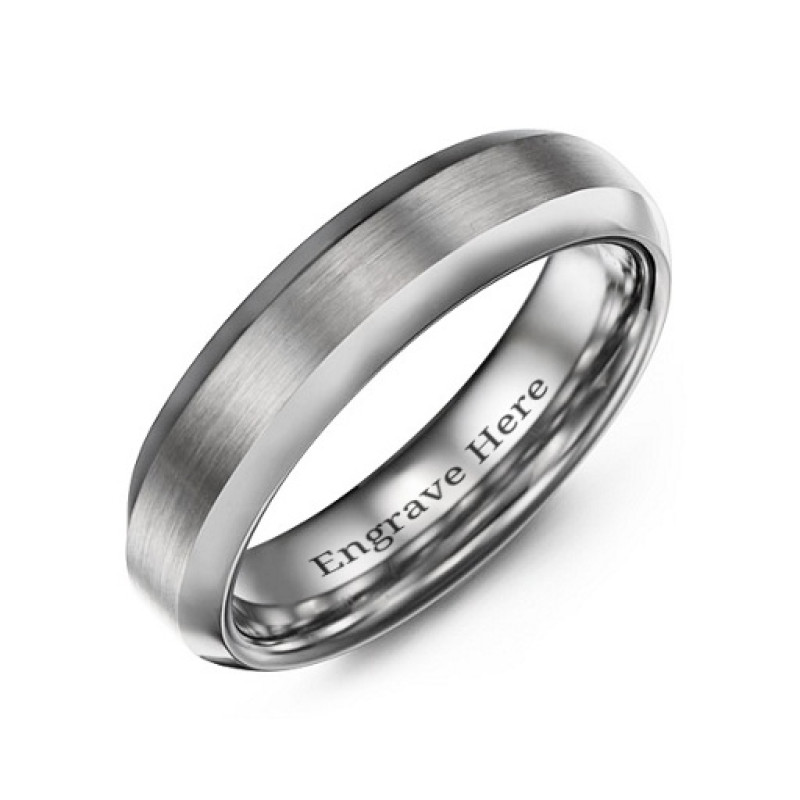 Men's Brushed Centre Polished Tungsten Ring Men's brushed centre polished tungsten ring