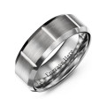 Men's 8mm tungsten ring with vertical groove detailing