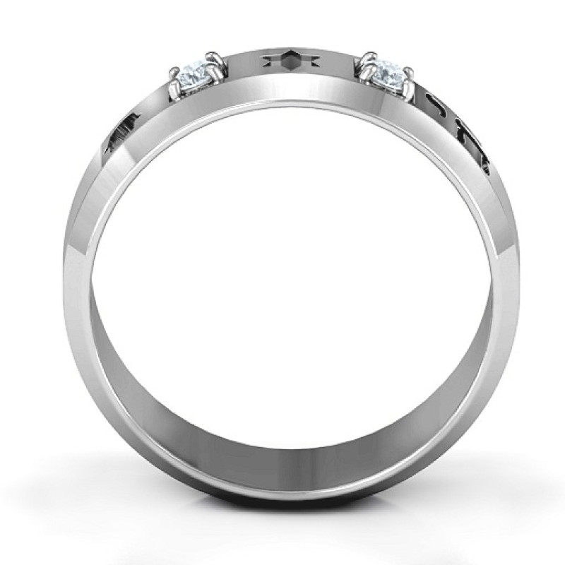 Men's Judaica Ring Men's Judaica ring with Chai, Star of David and Hamsa symbols