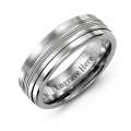 Men's Modern Beaded Centre Tungsten Band Ring Men's modern beaded centre tungsten band ring