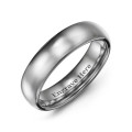 Men's 6mm Tungsten Ring with Polished Insert Men's 6 mm matte tungsten dome ring with polished insert