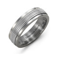 Men's Ribbed Centre Tungsten Band Ring Men's ribbed centre tungsten band ring
