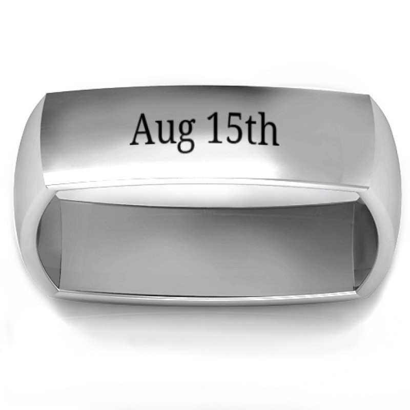 Men's Square Comfort-Fit Band View Men's square comfort-fit band ring view