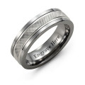 Men's Diamond-Cut Ring with Polished Edges Men's textured diamond-cut ring with polished edges