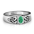 Men's Trinity Knot Ring with oval centre stone