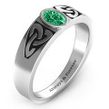 Men's Trinity Knot Ring with oval centre stone
