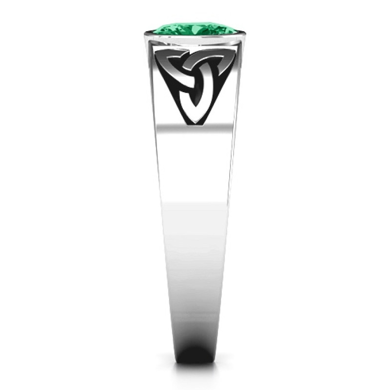 Men's Trinity Knot Ring with oval centre stone