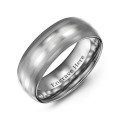 Men's 8mm Tungsten Triple Stripe Satin Centre Ring Men's tungsten ring with polished edges and three satin centre stripes