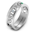 Men's Two-Stone Interwoven Infinity Band Detail Men's two-stone interwoven infinity band ring detail view