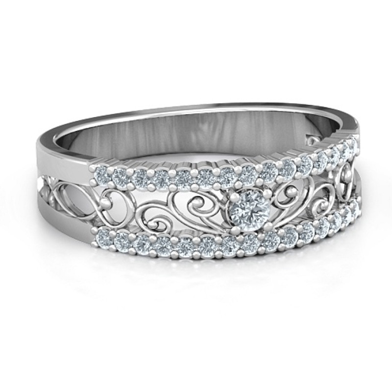 Mesmeric Love Ring Mesmeric Love Ring with central round stone and filigree-detailed band
