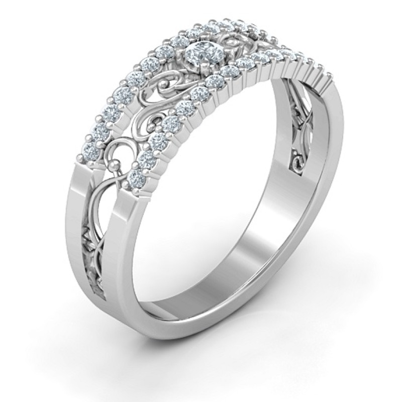 Mesmeric Love Ring Mesmeric Love Ring with central round stone and filigree-detailed band