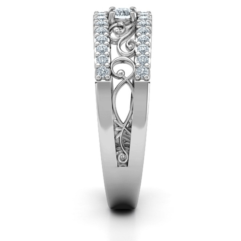 Mesmeric Love Ring Mesmeric Love Ring with central round stone and filigree-detailed band