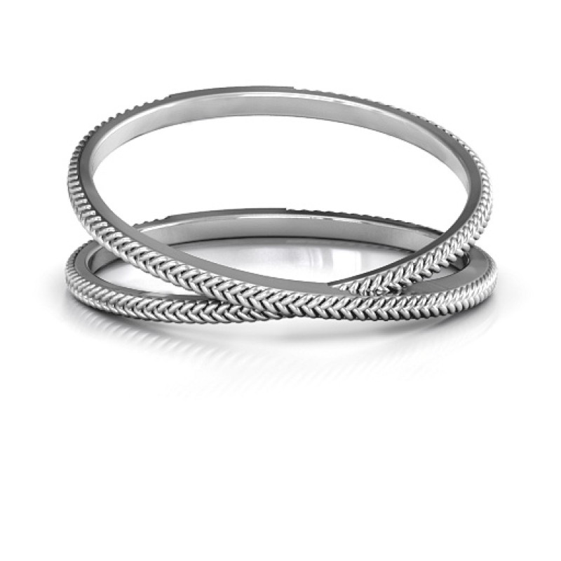 Modern Crossover Ring with Braided Detail Modern crossover ring with braided detail